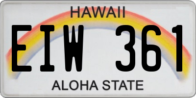 HI license plate EIW361