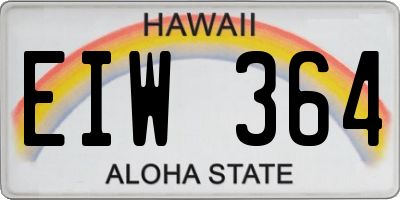 HI license plate EIW364