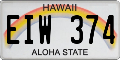 HI license plate EIW374