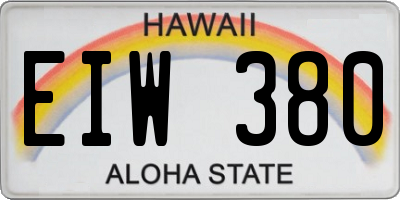 HI license plate EIW380