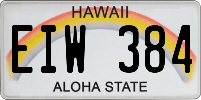 HI license plate EIW384