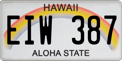 HI license plate EIW387