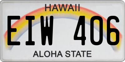 HI license plate EIW406
