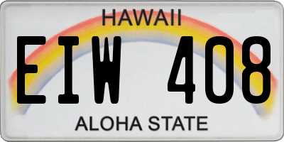 HI license plate EIW408