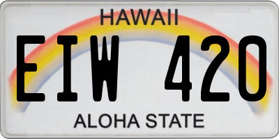HI license plate EIW420