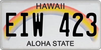 HI license plate EIW423