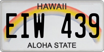 HI license plate EIW439