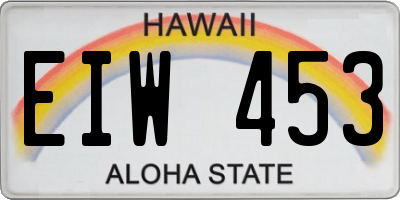 HI license plate EIW453