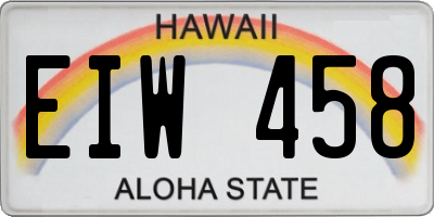 HI license plate EIW458