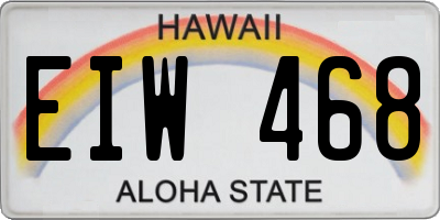 HI license plate EIW468