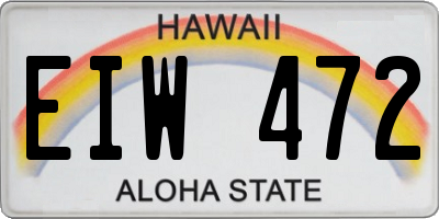 HI license plate EIW472