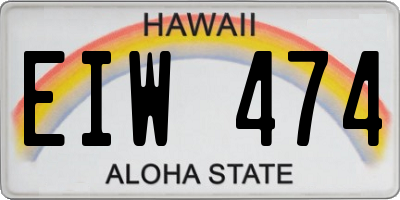 HI license plate EIW474