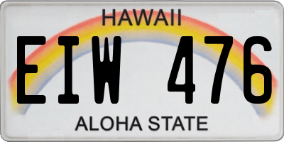 HI license plate EIW476