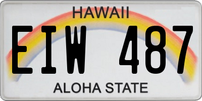HI license plate EIW487