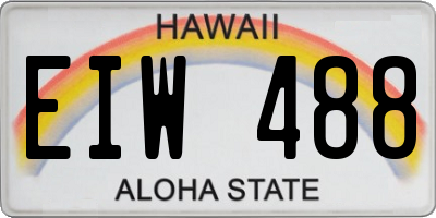 HI license plate EIW488