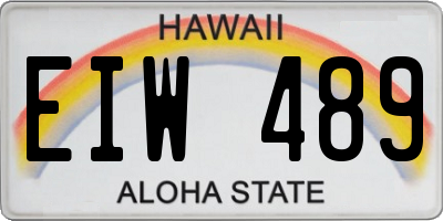 HI license plate EIW489