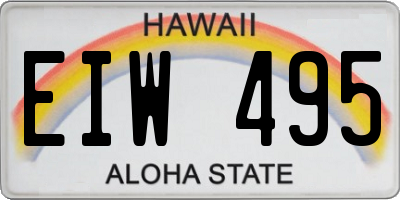 HI license plate EIW495