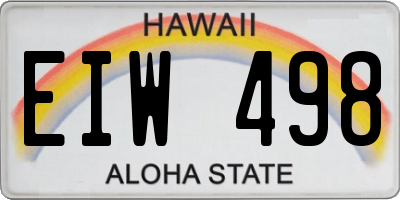 HI license plate EIW498