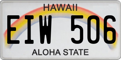 HI license plate EIW506