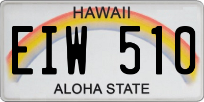 HI license plate EIW510