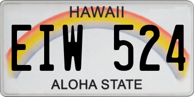 HI license plate EIW524