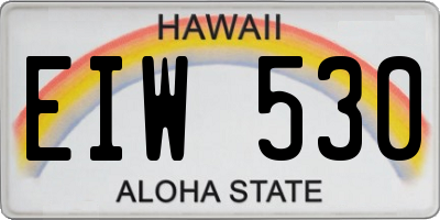 HI license plate EIW530