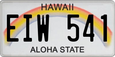 HI license plate EIW541