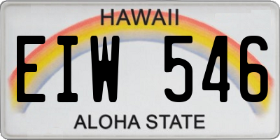 HI license plate EIW546