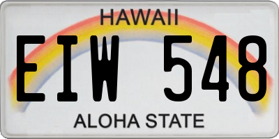 HI license plate EIW548