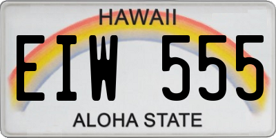 HI license plate EIW555