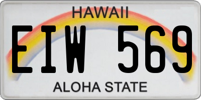 HI license plate EIW569