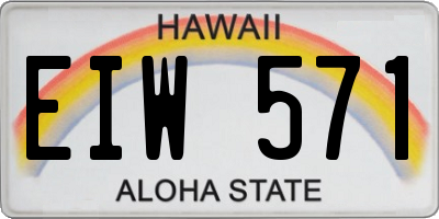 HI license plate EIW571