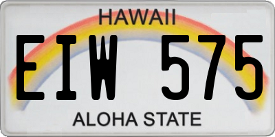 HI license plate EIW575