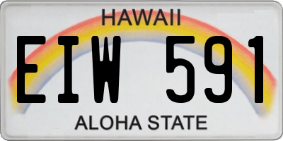 HI license plate EIW591