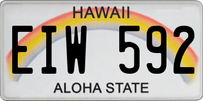 HI license plate EIW592