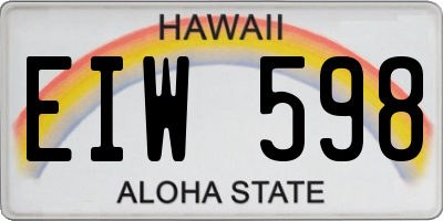 HI license plate EIW598