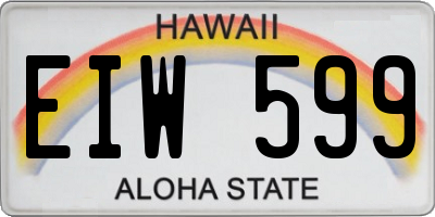 HI license plate EIW599