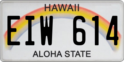 HI license plate EIW614