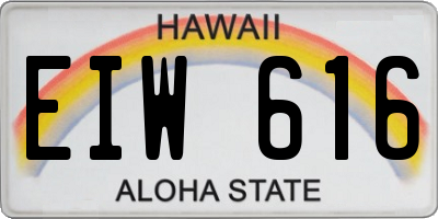 HI license plate EIW616