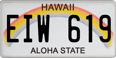 HI license plate EIW619