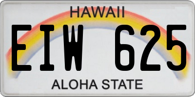 HI license plate EIW625