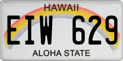 HI license plate EIW629