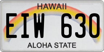 HI license plate EIW630