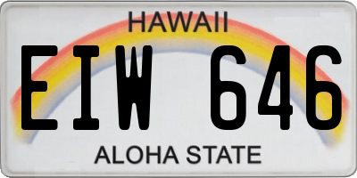 HI license plate EIW646
