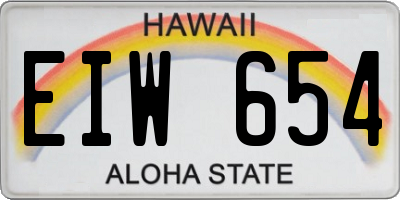 HI license plate EIW654
