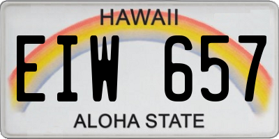 HI license plate EIW657