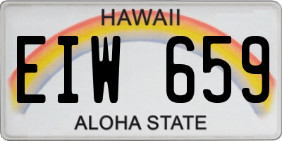 HI license plate EIW659