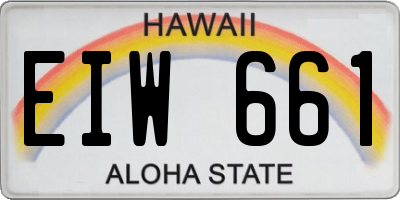HI license plate EIW661