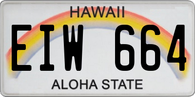 HI license plate EIW664