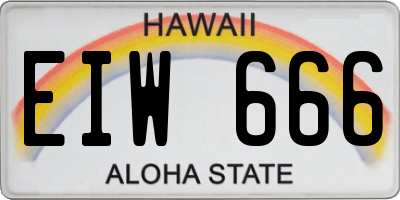 HI license plate EIW666